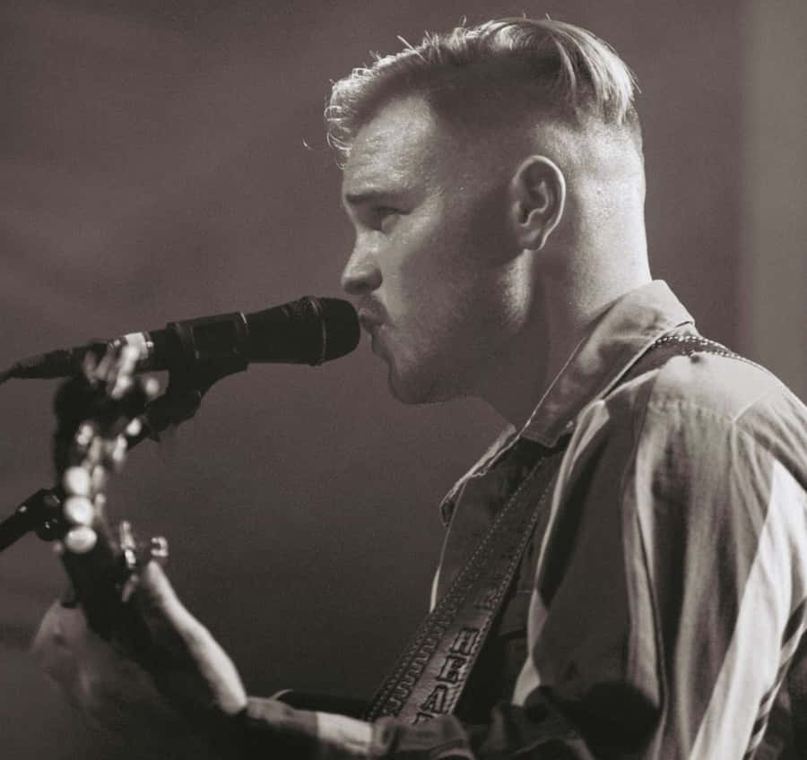 Musician Performing Live Monochrome Wallpaper