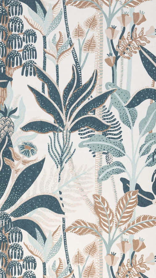 Muted Jungle Print Design Wallpaper
