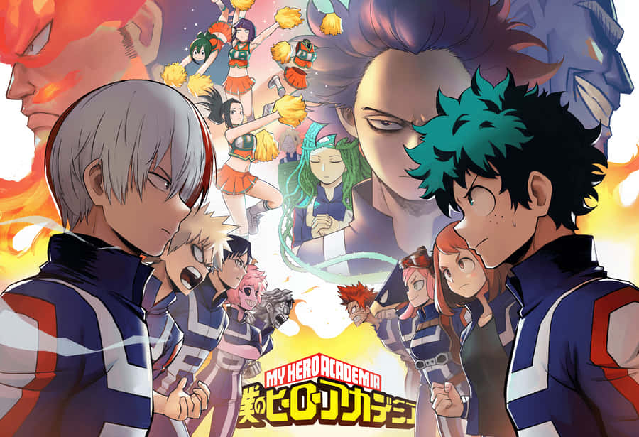 My Hero Academia Ipad Shoto Vs. Deku Wallpaper