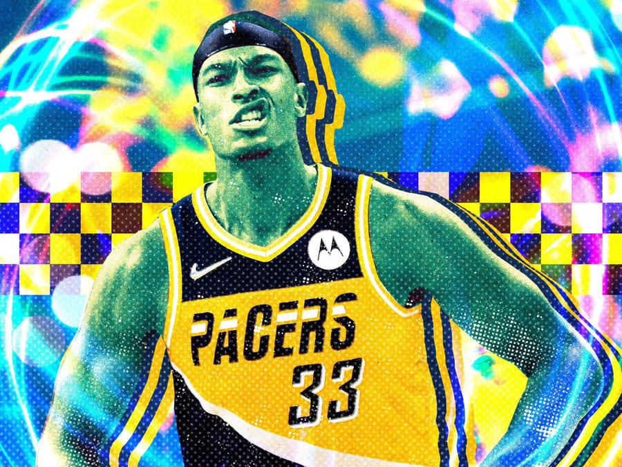 Myles Turner In Retro Art Style Wallpaper
