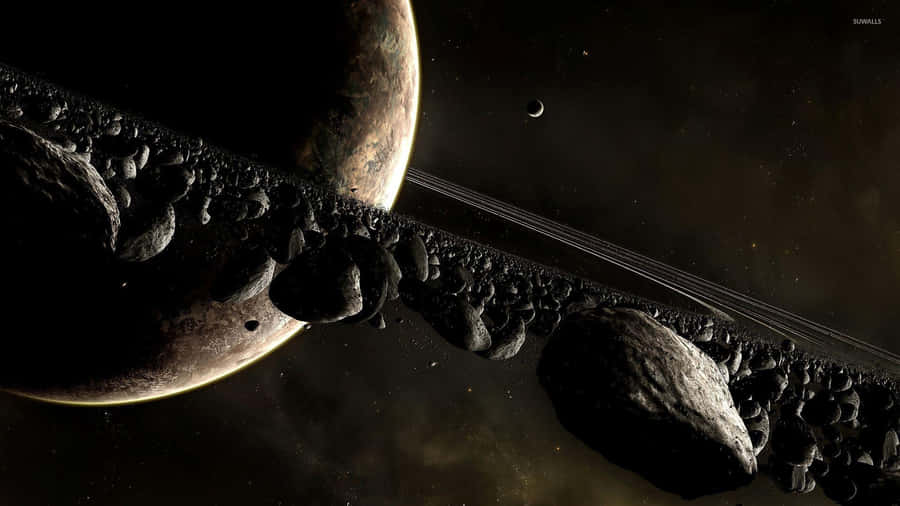 Mysterious Asteroid Approaching Planet Earth Wallpaper