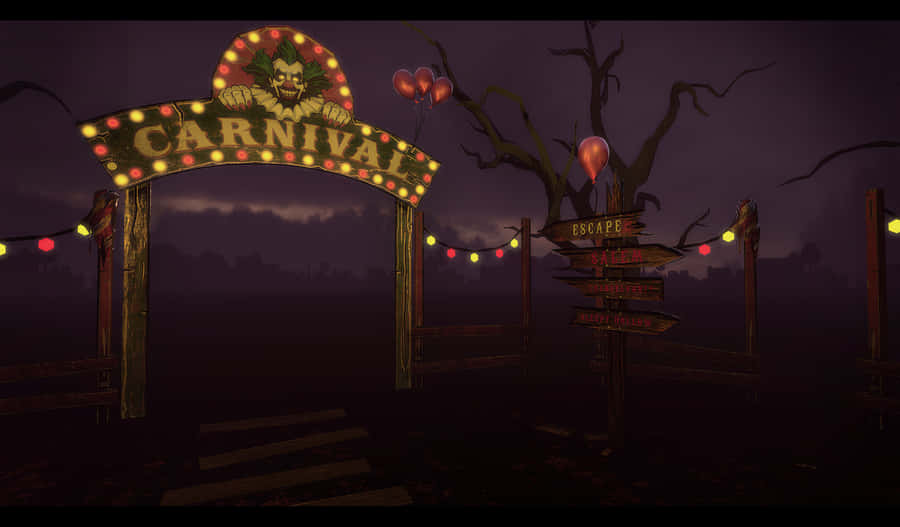 Mysterious Dark Carnival Unfolds At Night Wallpaper