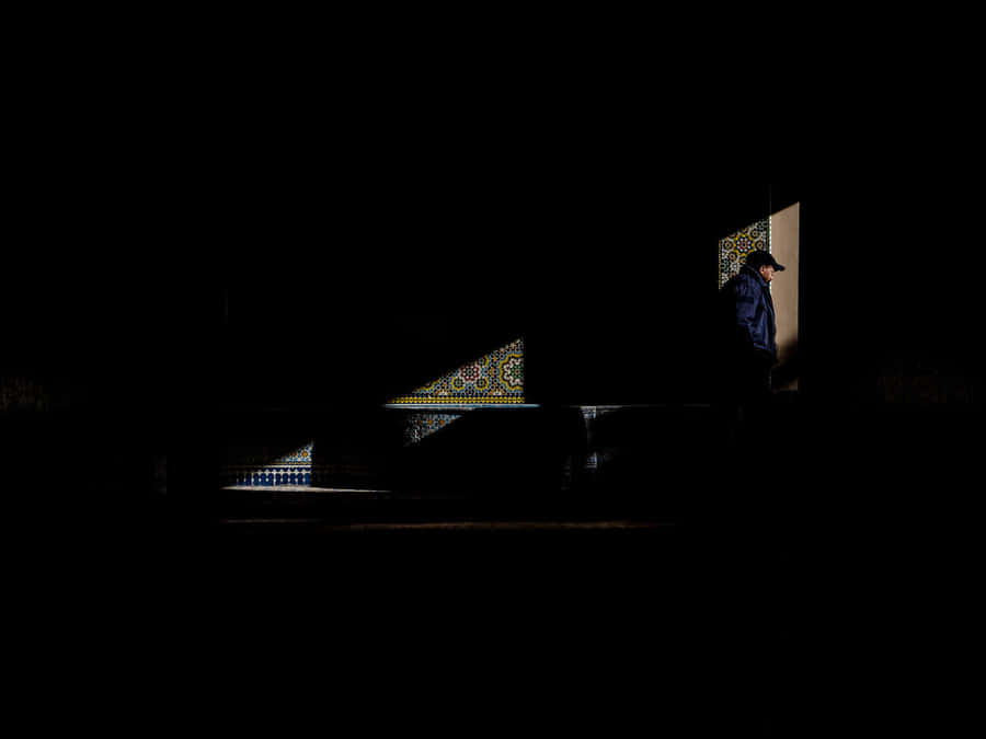 Mysterious Dark Corner In An Abandoned Building Wallpaper