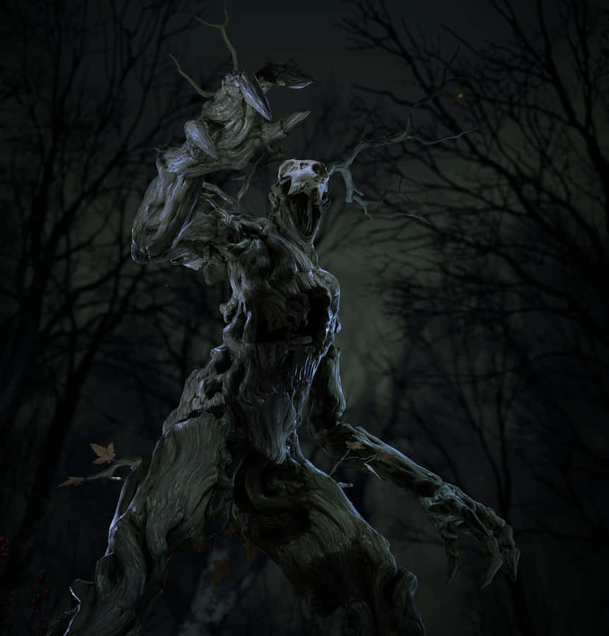 Mysterious Dark Creature Lurking In The Shadows Wallpaper