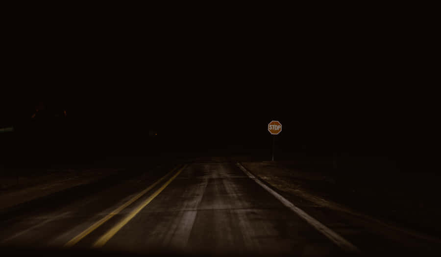 Mysterious Dark Crossroad Under The Full Moon Wallpaper