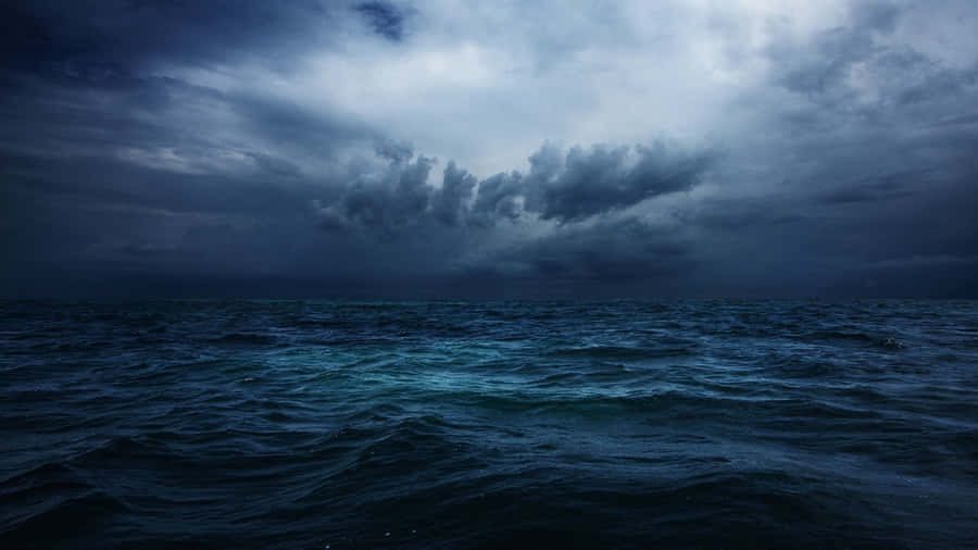 Mysterious Dark Ocean Waves Wallpaper