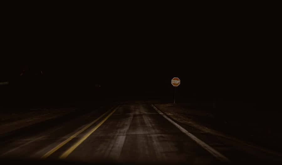 Mysterious Dark Road In The Night Wallpaper