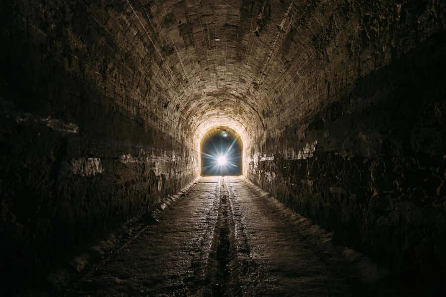 Mysterious Dark Underground Tunnel Wallpaper