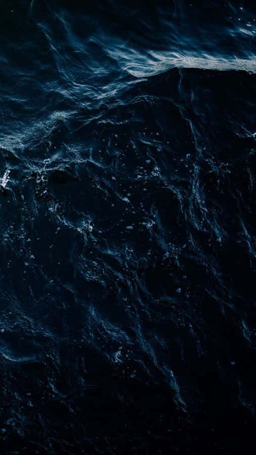 Mysterious Deep Blue Ocean Waves Wallpaper