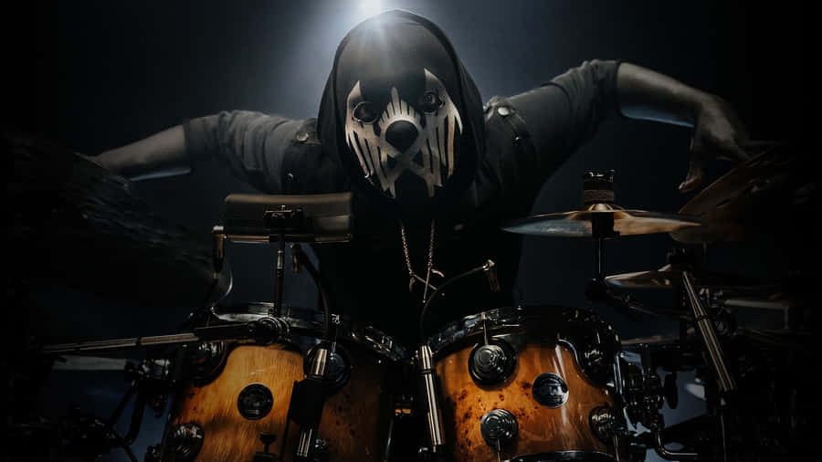 Mysterious_ Drummer_ Masked_ Performance.jpg Wallpaper
