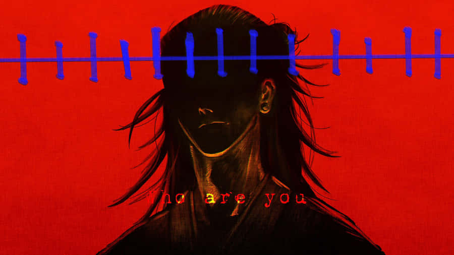 Mysterious Figure Red Background Wallpaper