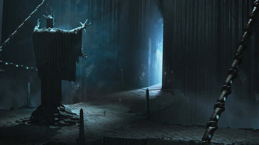 Mysterious Figurein Dark Cavern.jpg Wallpaper