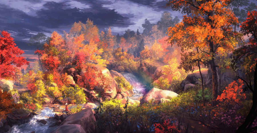 Mysterious Fire-breathing Dragon In Flight Wallpaper