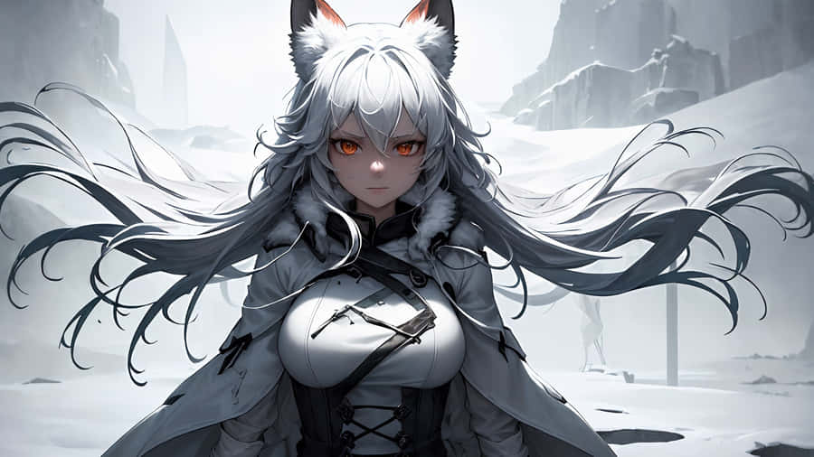 Mysterious Fox Girl Character Wallpaper