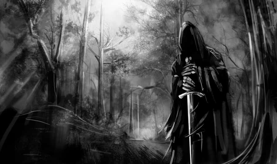 Mysterious Gothic Castle In Moonlight Wallpaper