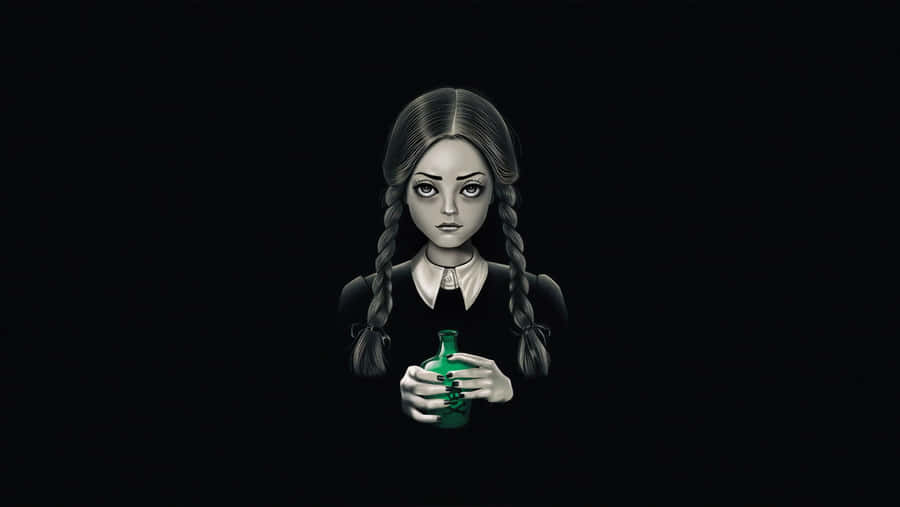 Mysterious Gothic Costume Ensemble Wallpaper