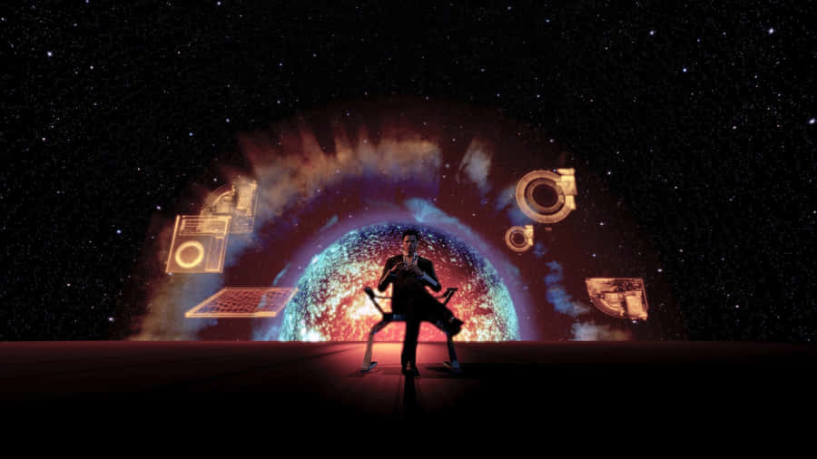 Mysterious Illusive Man Gazing Into The Distance Wallpaper