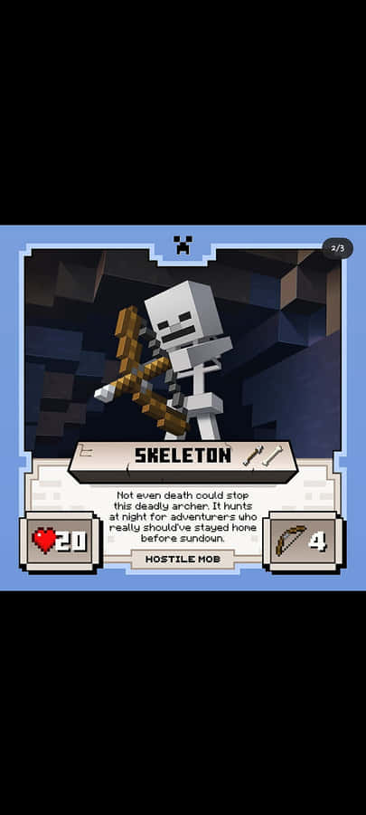 Mysterious Minecraft Skeleton Emerging In The Night Wallpaper