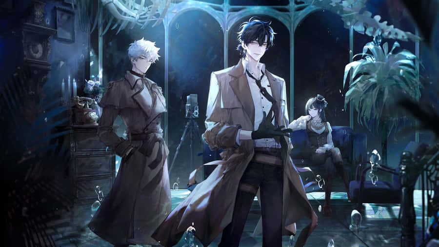 Mysterious Noir Teamin Blue Hues Wallpaper