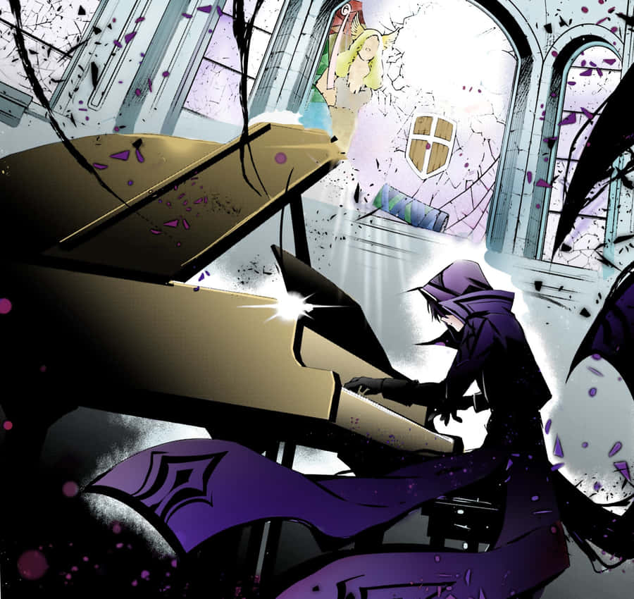 Mysterious_ Piano_ Player_ Anime_ Art Wallpaper