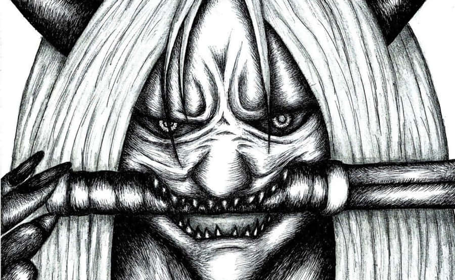 Mysterious Reaper Death Seal With Glowing Eyes In The Darkness Wallpaper