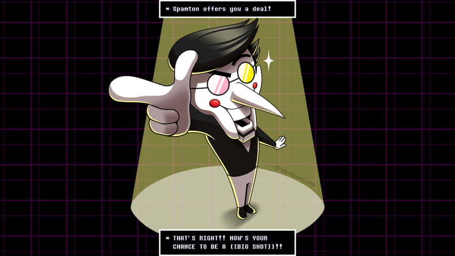 Mysterious Spamton In Action Wallpaper
