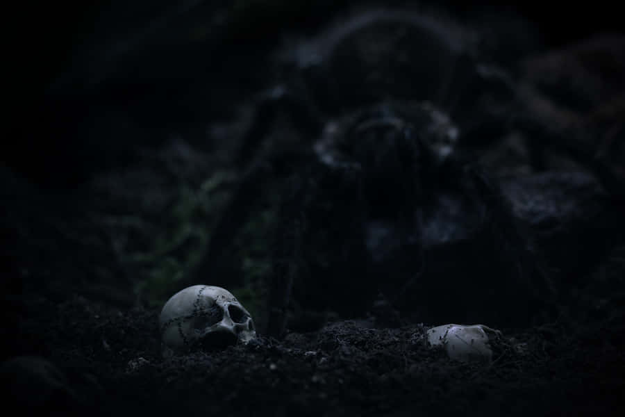 Mysterious Tarantula With Skulls Wallpaper