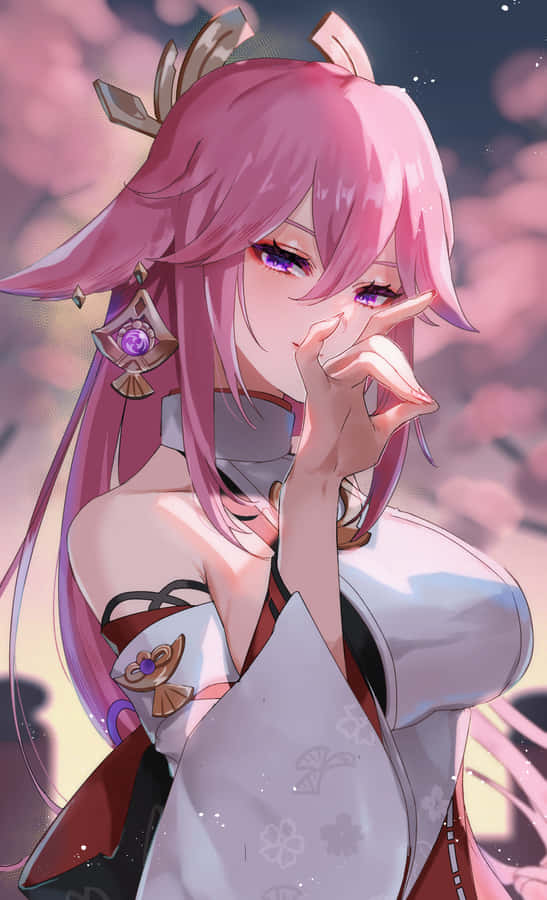 Mysteriously Enchanting - Yae Miko Pfp Wallpaper