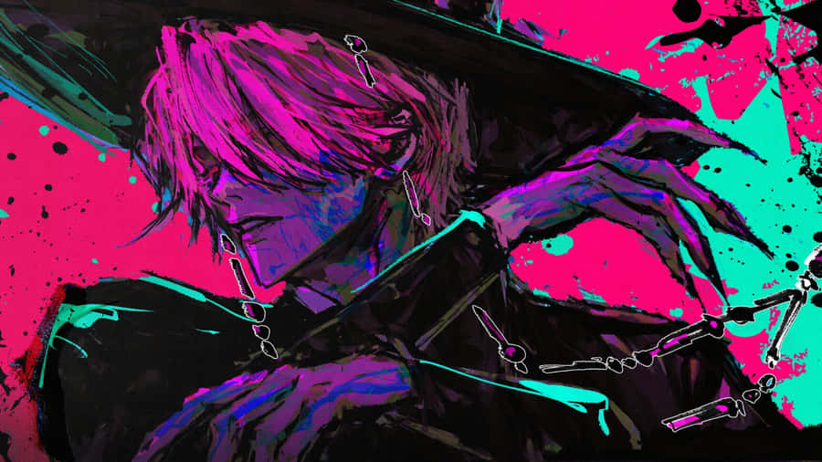 Mystery Saja Dark Neon Art Wallpaper