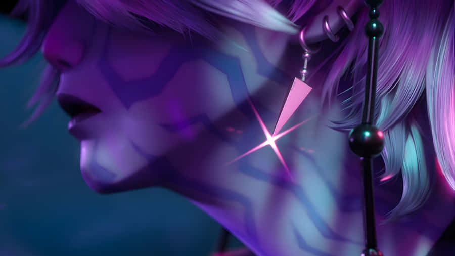 Mystery Saja Neon Portrait Wallpaper