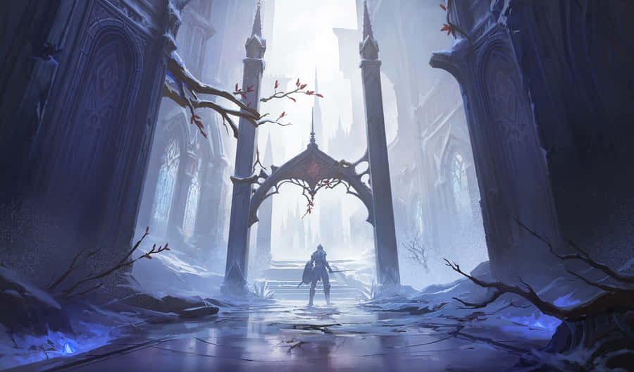 Mystic_ Frozen_ Cathedral_ Adventure Wallpaper