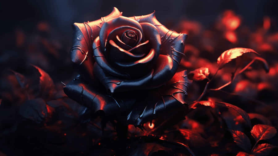 Mystic Noir Rose4 K Wallpaper