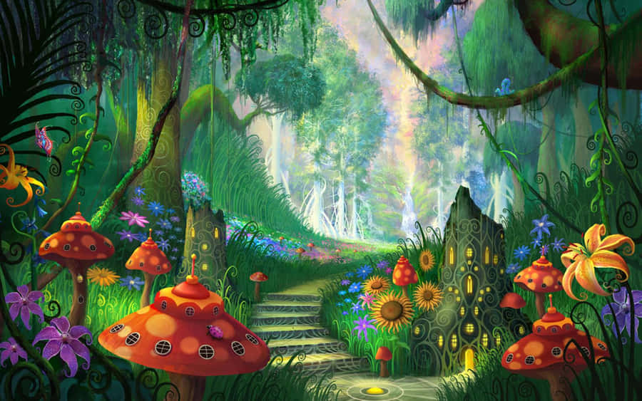 Mystic Terrain - A Magical Atmosphere At Fantasy Gardens Wallpaper