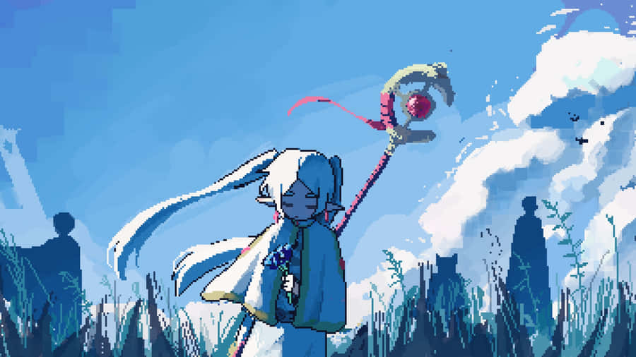 Mystical Anime Pixel Art Wallpaper