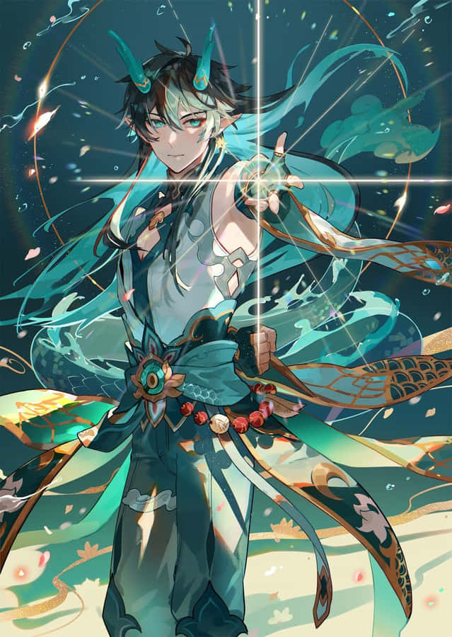 Mystical Aquatic Warrior Artwork Wallpaper