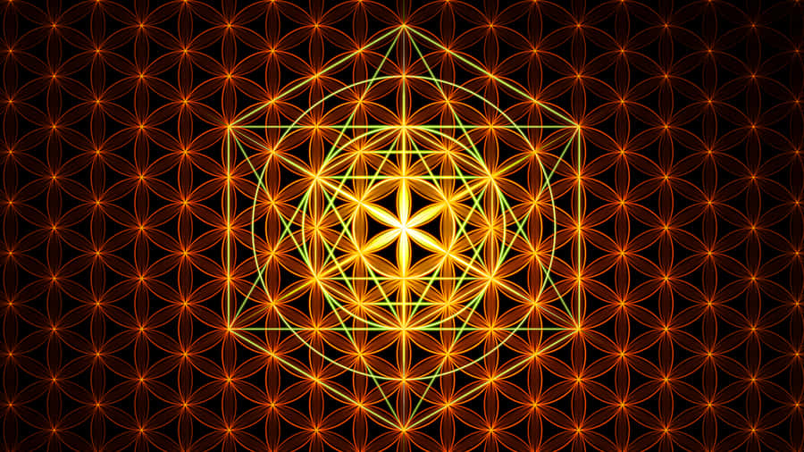 Mystical Beauty Of The Flower Of Life Wallpaper