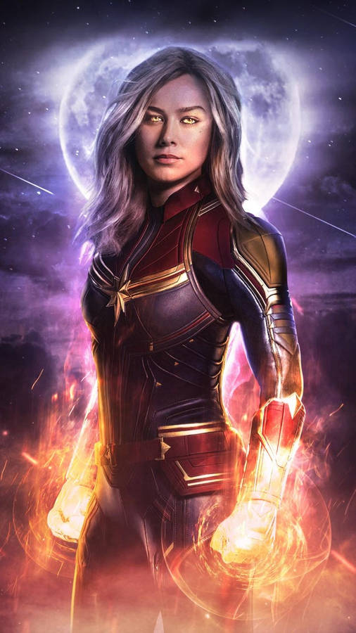 Mystical Captain Marvel Iphone Wallpaper