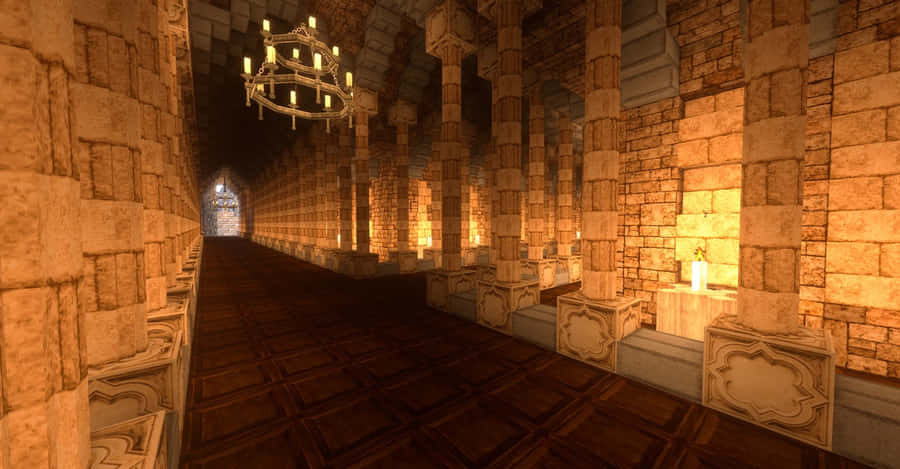 Mystical_ Castle_ Corridor Wallpaper