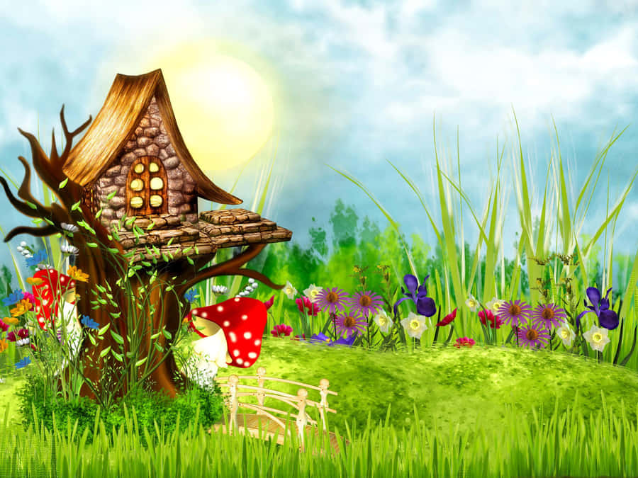 Mystical Fantasy Garden Wallpaper