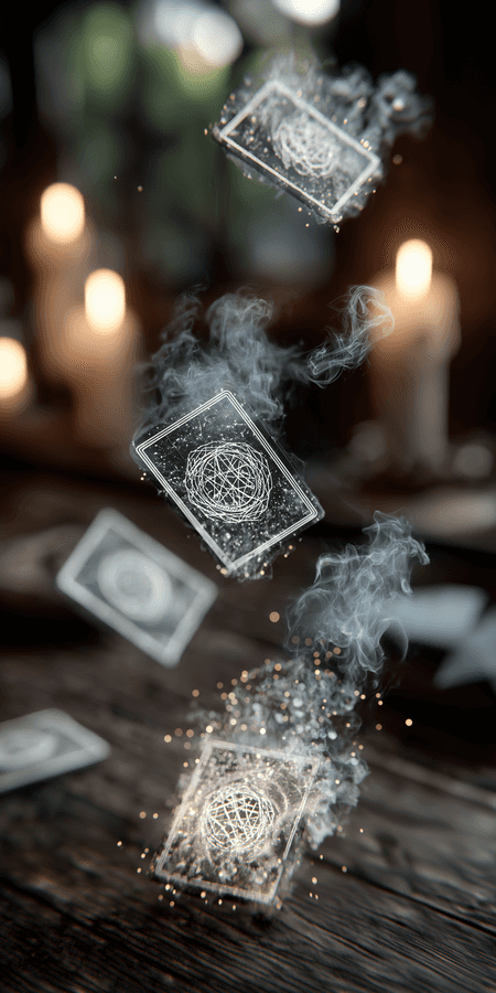 Mystical Floating Tarot Cards Wallpaper