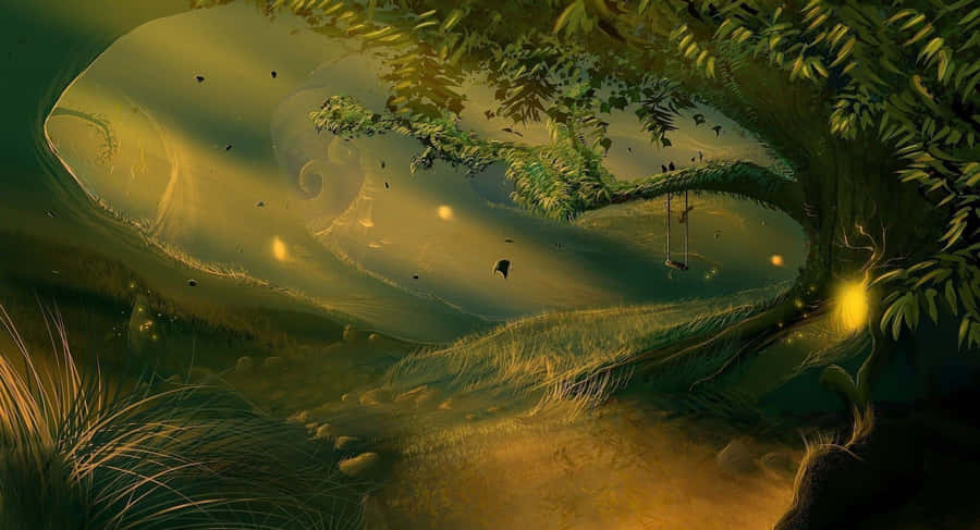 Mystical Forest Pathway Wallpaper