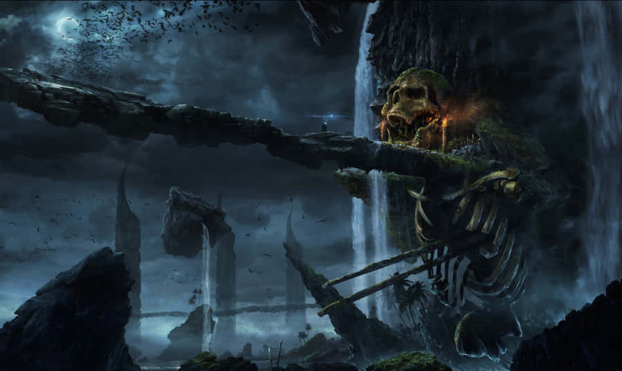 Mystical Gateways - Dark Digital Art Wallpaper