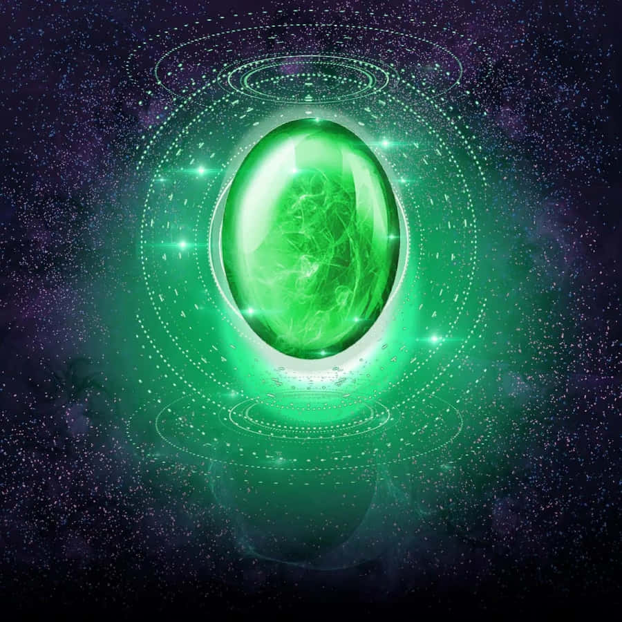 Mystical Green Time Stone Artwork Wallpaper