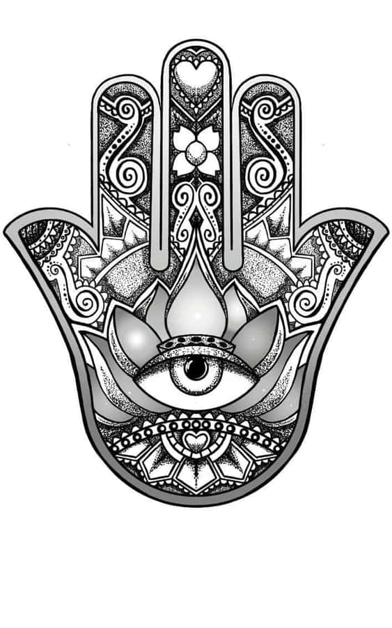 Mystical Hamsa Hand Design Wallpaper