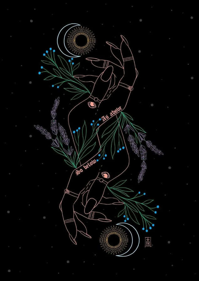 Mystical_ Hands_ As_ Above_ So_ Below_ Art Wallpaper