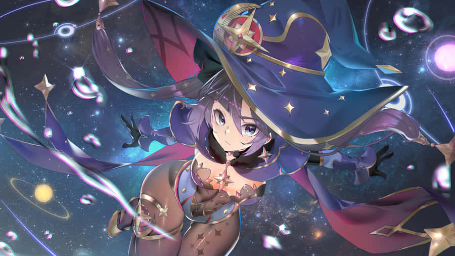 Mystical Mona In Action - Genshin Impact Wallpaper Wallpaper
