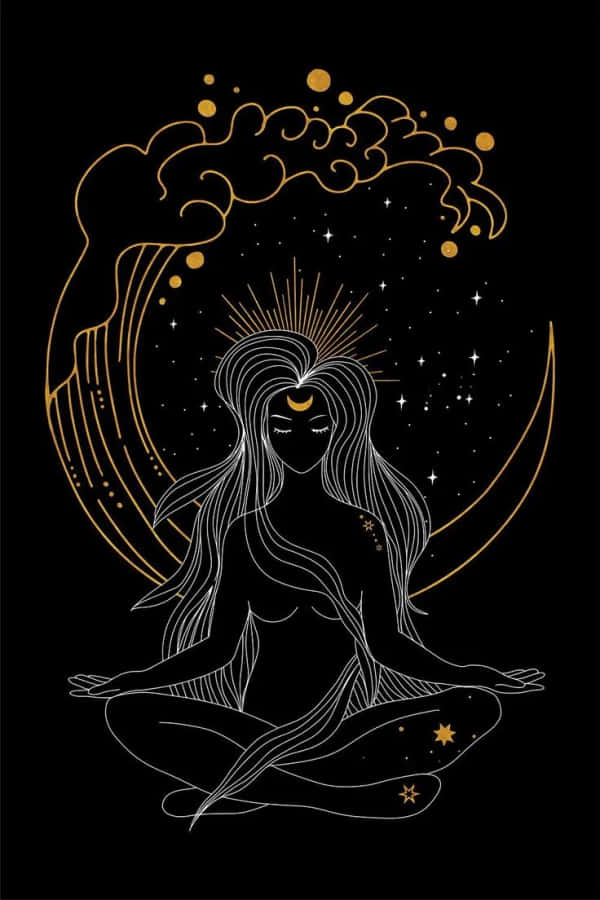 Mystical Moon Goddess Art Wallpaper