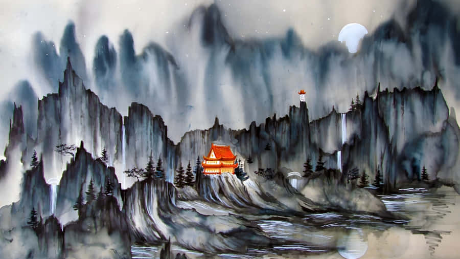 Mystical Mountain Landscape Wallpaper