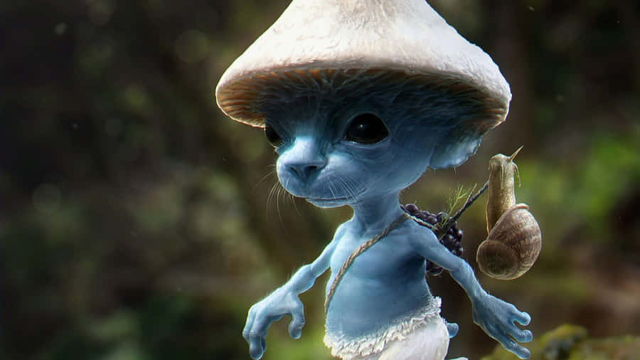 Mystical Mushroom Cat Creature Wallpaper