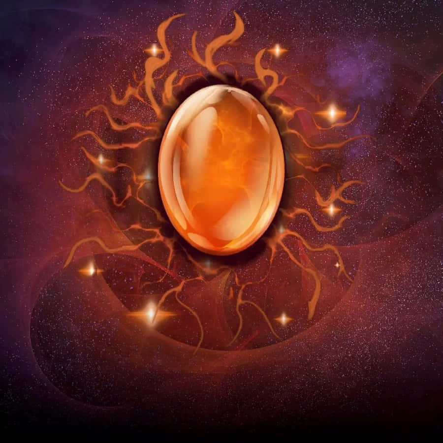 Mystical Orange Soul Stone Artwork Wallpaper
